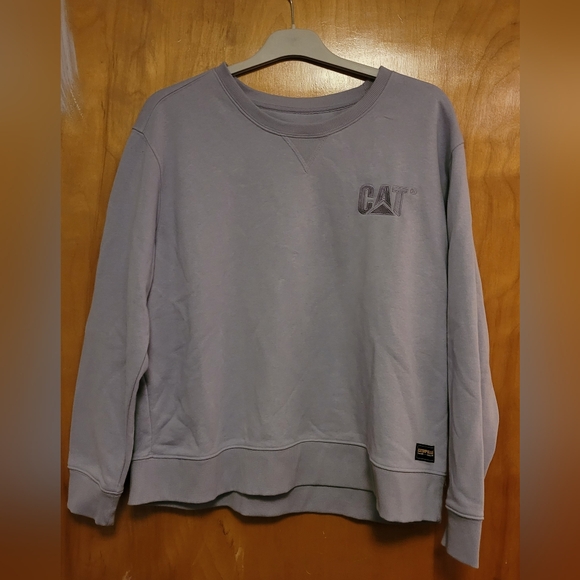 Caterpillar Sweaters - CAT Caterpillar Women's Lilac Crewneck Sweatshirt, size XL